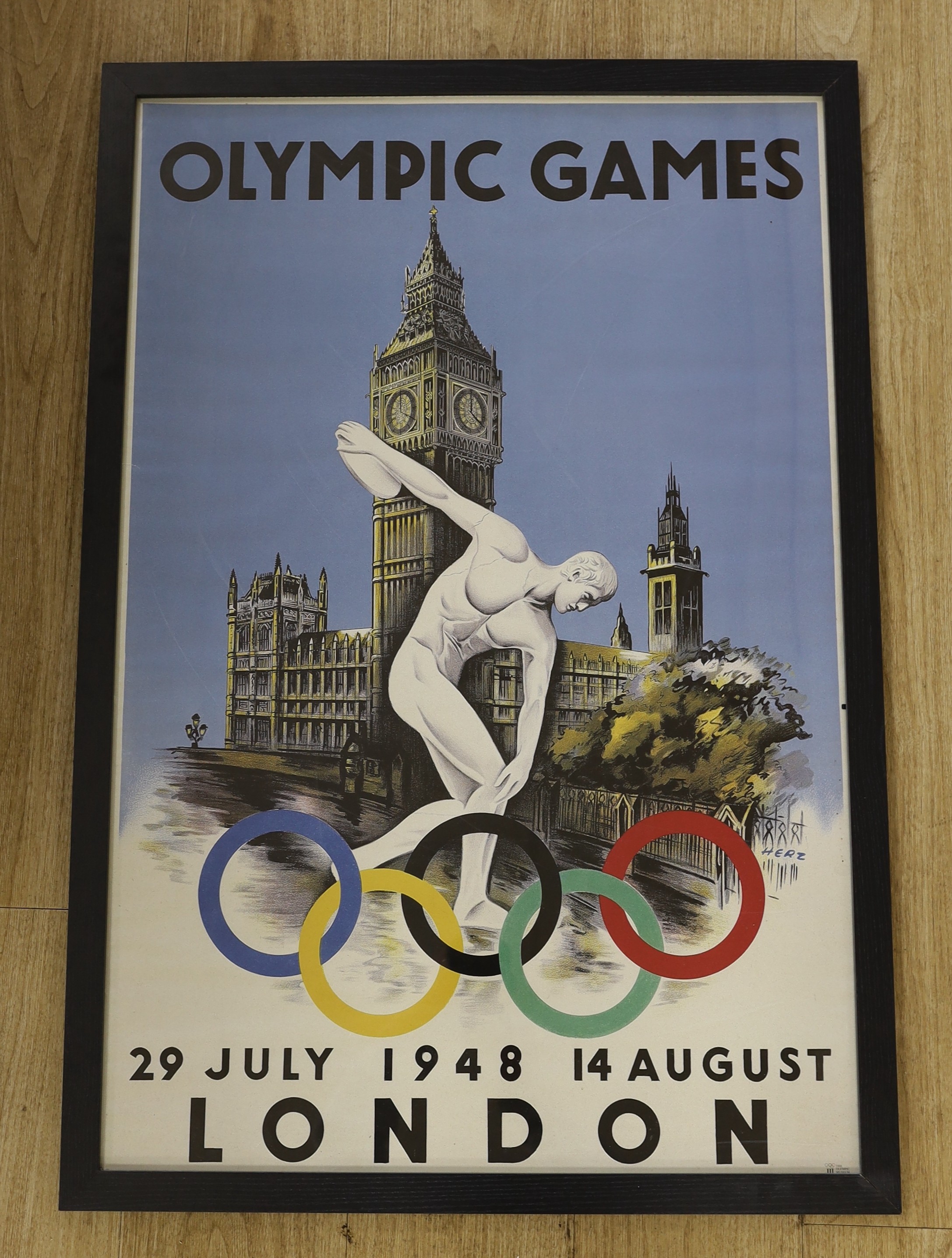 An Olympic Games, London 1948, framed replica poster